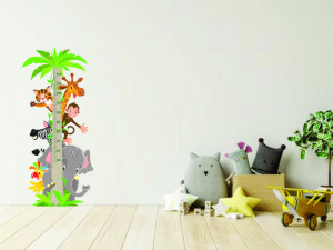 Sticker Perete Rigla Masurare Copii - Animale