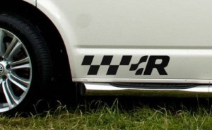 Set 2 buc Stickere Volkswagen R Transporter Caddy LT Touran Sharan etc