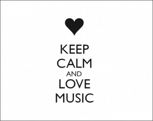 Sticker Auto Keep calm and love music