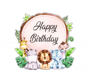 Sticker Perete Happy Birthday Animale Jungla