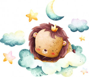 Sticker Perete Watercolor Sweet Sleep Leu - Img 2