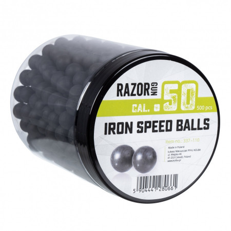 Set 500 bile pentru prastie Iron Speed Balls RazorGun, calibrul 50