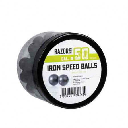 Set 100 bile pentru prastie Iron Speed Balls RazorGun, calibrul 50