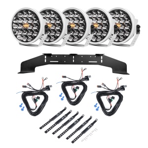 Auxiliary light PURELUX 770 DRL White - Round / 18 cm / 130W / Ref. 25, 5 pcs - Complete set (WRC)