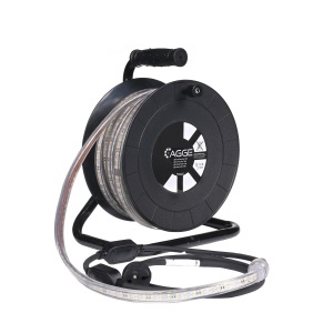 Bandă LED / Proiector de lucru AGGE 230V - 1500 lm/m, 15 m - tambur, bandă cu cablu de alimentare