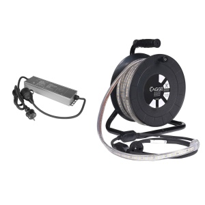 Bandă LED / Proiector de lucru AGGE 230V - 1500 lm/m, 15 m - tambur, bandă cu cablu de alimentare + acumulator de rezervă - Img 2