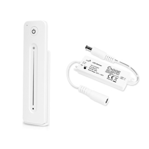 Controler pentru bandă LED AGGE mini pentru o singură culoare, RF 2.4 GHz, unitate de control + telecomandă reglarea intensității glisor tactil (Alb) - Img 2
