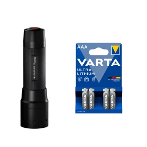 Lanternă LEDLENSER P7 Core - 450 lm / 130 mm / 4 x AAA, LED Lenser P7 Core + 4 buc Varta Ultra Lithium AAA baterii
