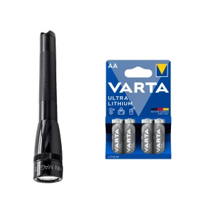 Lanternă MAGLITE Mini Pro LED AA - 332 lm / 168 mm / 2 x AA, Maglite Mini Pro LED AA + 4 buc Varta Ultra Lithium baterii AA