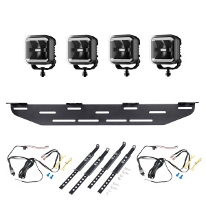 Proiector auxiliar OZZ SQR 3" Negru - pătrat / 10 cm / 60W / Ref. 25, 4 buc - Set complet