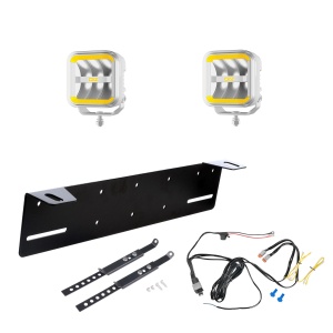 Proiector auxiliar OZZ SQR 5" Alb - pătrat / 12 cm / 90W / Ref. 50, 2 buc - Set complet