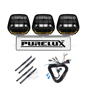 Proiector auxiliar PURELUX Panther 7 Alb - Rotund / 18 cm / 128W / Ref. 20, 3 buc - Set complet