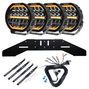 Proiector auxiliar PURELUX Ranger 9 - Rotund / 23 cm / 160W / Ref. 25, 4 buc - Set complet (WRC)