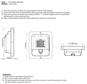 Proiector de ceață Strands IZE LED - Roșu / 24V / 130 mm - Img 5