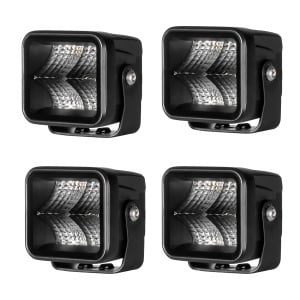Proiector de lucru PURELUX Terrain Negru pătrat Flood - 7 cm / 20W / fascicul larg, 4 buc