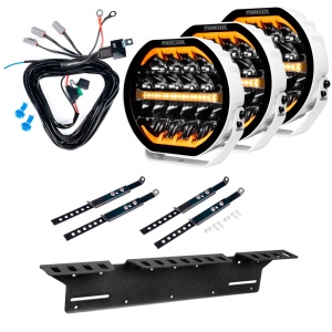 Auxiliary light PURELUX Ranger 9 White - Round / 23 cm / 160W / Ref. 25, 3 pcs - Complete set