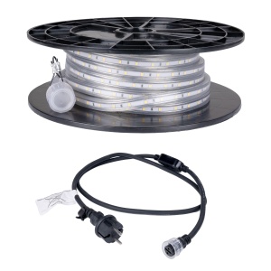 Bandă LED / Proiector de lucru AGGE Lite 230V - 400 lm/m, 10 m, bandă cu cablu de alimentare (3000K)