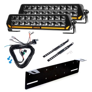 Bară LED PURELUX Panther S300 - dreaptă / 30 cm / 144W / Ref. 30, 2 buc - Set complet cu suport pentru număr de înmatriculare