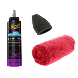 Ceară auto MEGUIARS M27 Pro Hybrid Ceramic sigilant, Ceară + polisare Cloth + Ceară aplicator, 473 ml