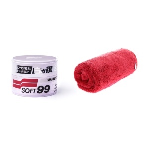 Ceară auto Soft99 Alb Soft Wax, 350 g, Wax + Polishing Cloth - Img 2