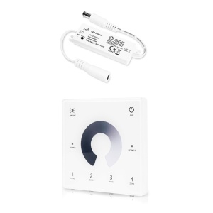 Controler pentru bandă LED AGGE mini pentru o singură culoare, RF 2.4 GHz, unitate de control + telecomandă reglarea intensității panou tactil de perete - Img 2