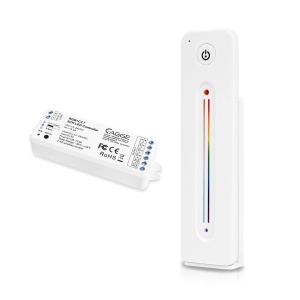 Controler pentru bandă LED AGGE RGB+CCT Color Controller, RF 2.4 GHz, Controller + Remote control Touch Slide (Alb)