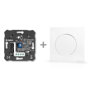 Dimmer AGGE Universal rotativă Dimmer Zigbee - RC/RL / 200W, Dimmer + Cover plate