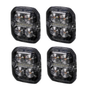 Lampă de avertizare / lumină de poziție PURELUX Strobe Ultra Slim pătrat - Amber/Roșu / 12/24V / 8W / 60 mm, 4 buc - Img 2