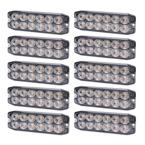 Lampă de avertizare PURELUX Strobe Ultra Slim - 12/24V / 15W / 111 mm, 10 buc