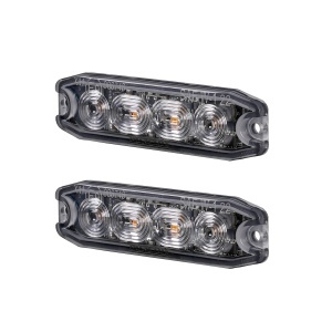 Lampă de avertizare PURELUX Strobe Ultra Slim - 12/24V / 8W / 96 mm, 2 buc