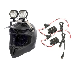 Lampă pentru snowmobil/cască LUMONITE Leader - 6838 lm / Reîncărcabil, 2 lamps + 2 transformers + GoPro Suport, 13676 lm
