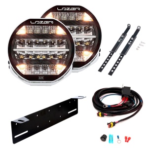 Proiector auxiliar Lazer Sentinel 9" Elite Parklight Alb - Rotund / 23 cm / 145W / Ref. 20, 2 buc - Set complet