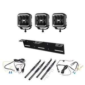 Proiector auxiliar OZZ SQR 5" Negru - pătrat / 12 cm / 90W / Ref. 50, 3 buc - Set complet