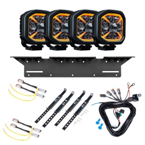 Proiector auxiliar Strands Siberia X 4 - Rotund / 11 cm / 60W / Off-road, 4 buc - Set complet