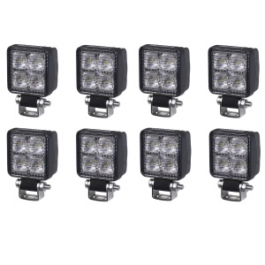 Proiector de lucru PURELUX Terrain Negru Mini - 5 cm / 12W / fascicul larg, 8 buc