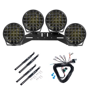 Proiector suplimentar PURELUX 9110 - Rotund / 23 cm / 175W / Off-road, 4 buc - Set complet (WRC)