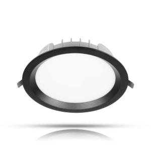 Spot încastrat AGGE Rotund Flood Antiglare Negru - IP44 / CCT / intensitate reglabilă, 30W / 165 mm