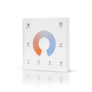 Telecomandă pentru bandă LED AGGE CCT Wall Suport Touch Panel 4-zones, RF 2.4 GHz, doar telecomanda