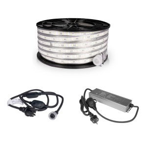 Bandă LED / Proiector de lucru AGGE 230V - 1500 lm/m, 25 m, bandă cu cablu de alimentare + acumulator de rezervă - Img 2