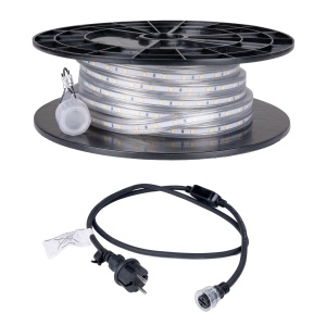 Bandă LED / Proiector de lucru AGGE Lite 230V - 400 lm/m, 10 m, bandă cu cablu de alimentare (4000K)