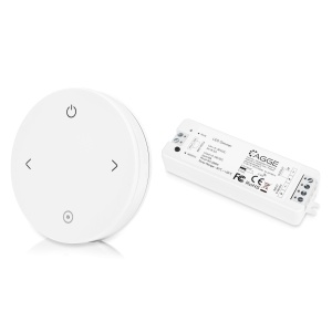 Controler pentru bandă LED AGGE pentru o singură culoare, RF 2.4 GHz, unitate de control + telecomandă reglarea intensității 4 butoane