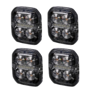 Lampă de avertizare / lumină de poziție PURELUX Strobe Ultra Slim pătrat - Alb/Roșu / 12/24V / 8W / 60 mm, 4 buc