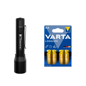 Lanternă LEDLENSER P5 - 200 lm / 119 mm / 1 x AA, Ledlenser P5 + 4 buc Varta Long Life AA baterii