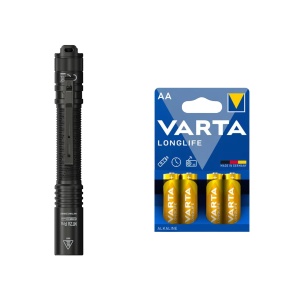 Lanternă NITECORE MT2A Pro - 1000 lm / 143 mm / Reîncărcabil / 2 x AA, Nitecore MT2A Pro + 4 buc Varta Long Life baterii AA