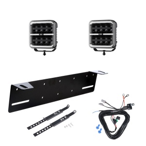 Proiector auxiliar OZZ SQR 7" Negru - pătrat / 18 cm / 160W / Ref. 50, 2 buc - Set complet