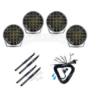 Proiector auxiliar PURELUX 9110 Alb - Rotund / 23 cm / 175W / Off-road, 4 buc - Set complet (WRC) - Img 2