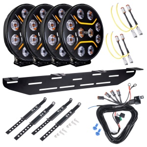 Proiector auxiliar Strands Dark Knight Intense 9" V2 - Rotund / 22 cm / 150W / Ref. 45, 4 buc - Set complet - Img 2