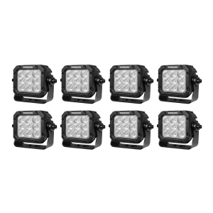 Proiector de lucru PURELUX pătrat 90 HD Gen2 - 16 cm / 90W / fascicul larg, 8 buc
