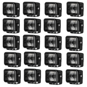 Proiector de lucru PURELUX Terrain Negru pătrat Flood - 7 cm / 20W / fascicul larg, 20 buc - Img 2