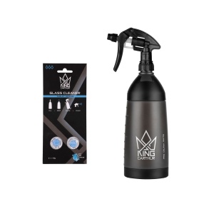 Soluție de curățare pentru geamuri King Carthur Glass Cleaner Tablet, 2 buc, Detergent tablets + Spray flacon